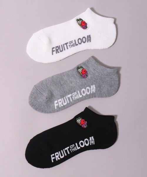 FRUIT OF THE LOOM（フルーツオブザルーム）の「(GA)【FRUIT OF THE LOOM】【3足セット】ブランドロゴマーク アンクルソックス（ソックス/靴下・メンズ・その他・23-25cm/25-27CM）」の3枚目の写真