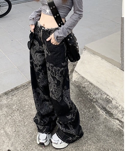 VIBGYOR(ヴィブジョー)の「【バーレスク】チャイナドラゴンデニムパンツ(BQ)(デニムパンツ・レディース・ブラック・MEDIUM/LARGE)」の6枚目の写真