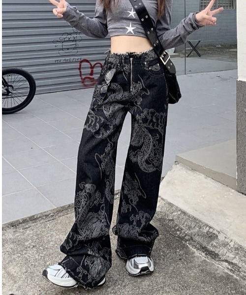 VIBGYOR(ヴィブジョー)の「【バーレスク】チャイナドラゴンデニムパンツ(BQ)(デニムパンツ・レディース・ブラック・MEDIUM/LARGE)」の8枚目の写真