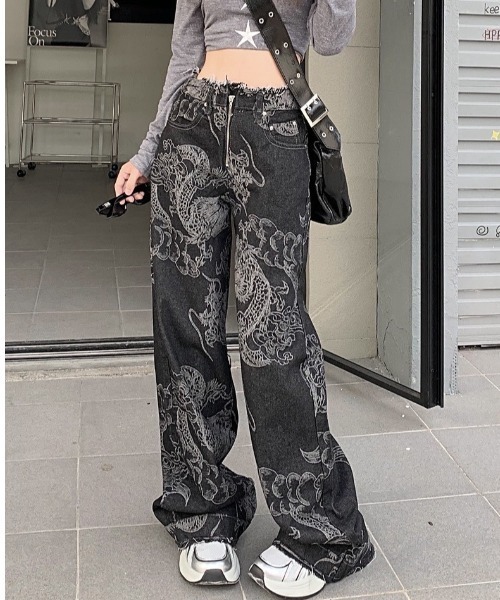 VIBGYOR(ヴィブジョー)の「【バーレスク】チャイナドラゴンデニムパンツ(BQ)(デニムパンツ・レディース・ブラック・MEDIUM/LARGE)」の10枚目の写真