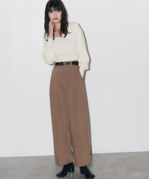 Auntie Rosa Holiday（アンティローザホリデー）の「ツータックワイドスラックス / サイズ展開あり（スラックス・レディース・ベージュ/ブラック/グレー/イエロー・LARGE/SMALL/MEDIUM）」の13枚目の写真