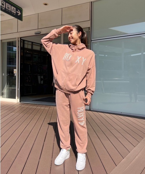 セール】JIVY/ロキシーフロントブランドロゴジップアップフーディ