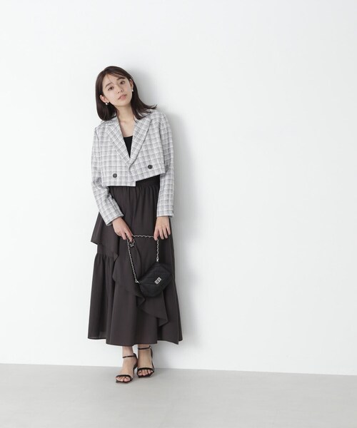 NATURAL BEAUTY BASIC(ナチュラルビューティーベーシック)の「◇【美人百花掲載】ツイード SETUP ショートジャケット(テーラードジャケット・レディース・ブラック系その他/グレー系その他・MEDIUM/SMALL)」の7枚目の写真