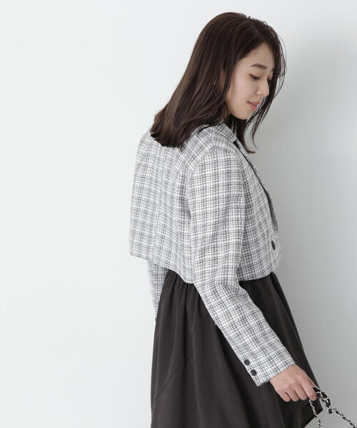 NATURAL BEAUTY BASIC(ナチュラルビューティーベーシック)の「◇【美人百花掲載】ツイード SETUP ショートジャケット(テーラードジャケット・レディース・ブラック系その他/グレー系その他・MEDIUM/SMALL)」の6枚目の写真