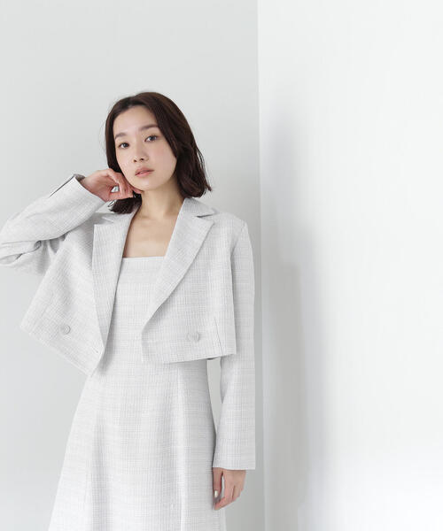 NATURAL BEAUTY BASIC(ナチュラルビューティーベーシック)の「◇【美人百花掲載】ツイード SETUP ショートジャケット(テーラードジャケット・レディース・ブラック系その他/グレー系その他・MEDIUM/SMALL)」の18枚目の写真