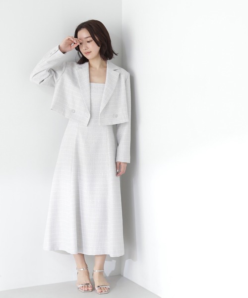 NATURAL BEAUTY BASIC(ナチュラルビューティーベーシック)の「◇【美人百花掲載】ツイード SETUP ショートジャケット(テーラードジャケット・レディース・ブラック系その他/グレー系その他・MEDIUM/SMALL)」の9枚目の写真