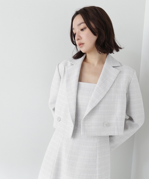 NATURAL BEAUTY BASIC(ナチュラルビューティーベーシック)の「◇【美人百花掲載】ツイード SETUP ショートジャケット(テーラードジャケット・レディース・ブラック系その他/グレー系その他・MEDIUM/SMALL)」の10枚目の写真