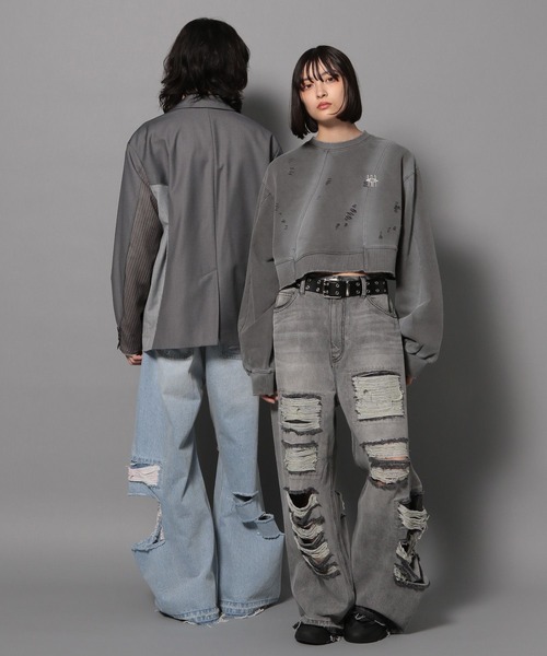 Anui(アニュイ)の「【UNISEX/3サイズ展開】モンスターダメージデニム(デニムパンツ・レディース・ブラック/ブルー/レインボー・SMALL/MEDIUM/LARGE)」の7枚目の写真