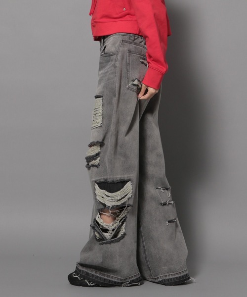 Anui(アニュイ)の「【UNISEX/3サイズ展開】モンスターダメージデニム(デニムパンツ・レディース・ブラック/ブルー/レインボー・SMALL/MEDIUM/LARGE)」の11枚目の写真