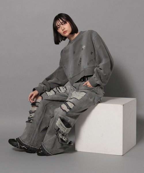 Anui(アニュイ)の「【UNISEX/3サイズ展開】モンスターダメージデニム(デニムパンツ・レディース・ブラック/ブルー/レインボー・SMALL/MEDIUM/LARGE)」の9枚目の写真