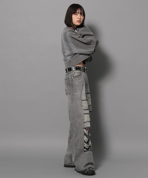 Anui(アニュイ)の「【UNISEX/3サイズ展開】モンスターダメージデニム(デニムパンツ・レディース・ブラック/ブルー/レインボー・SMALL/MEDIUM/LARGE)」の4枚目の写真