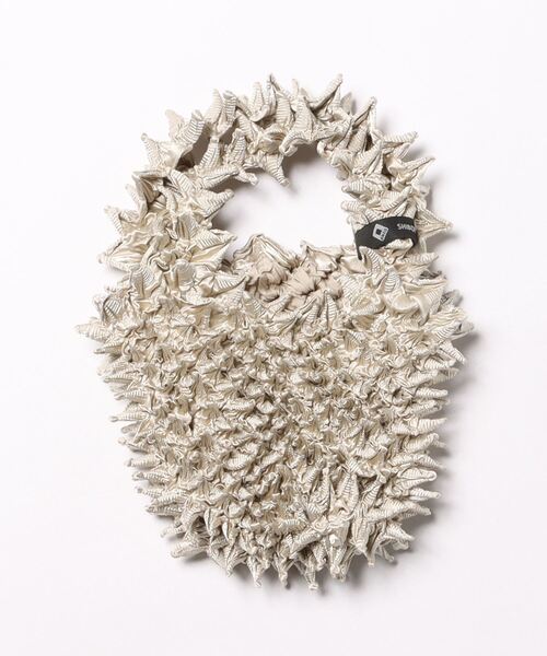 ACCOMMODE(アコモデ)の「HAM-33Bai Shibori Bag / 絞りバッグ(エコバッグ/サブバッグ・レディース・ゴールド/クリーム/ブラック・FREE)」の3枚目の写真