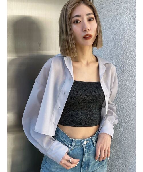 EMODA(エモダ)の「ボックスキャミソール(キャミソール・レディース・ホワイト/グレー/ブラック/グリーン/シルバー/その他・FREE)」の9枚目の写真