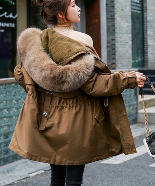 Miniministore(ミニミニストア)の「フード付き ジャケット 裏ボアレディース(その他アウター・レディース・ベージュ/ミント/ブラック/アイボリー/ライトブラウン・FREE)」の3枚目の写真