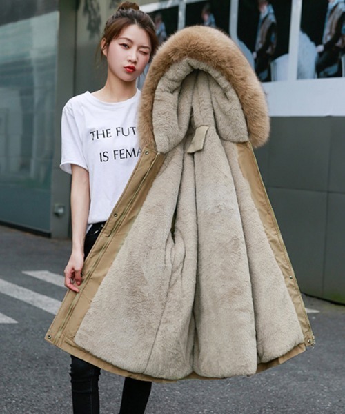 Miniministore(ミニミニストア)の「フード付き ジャケット 裏ボアレディース(その他アウター・レディース・ベージュ/ミント/ブラック/アイボリー/ライトブラウン・FREE)」の13枚目の写真