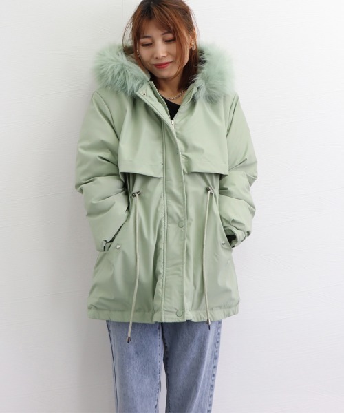 Miniministore(ミニミニストア)の「フード付き ジャケット 裏ボアレディース(その他アウター・レディース・ベージュ/ミント/ブラック/アイボリー/ライトブラウン・FREE)」の20枚目の写真