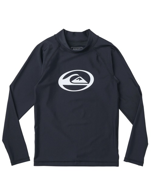 Quiksilver（クイックシルバー）の「SATURN LR YOUTH/クイックシルバーキッズ長袖ワンポイントロゴラッシュガード(水着)（ラッシュガード・キッズ・ホワイト/ブラック系その他/ブラック/カーキ・110/120/130/140/160/150）」の2枚目の写真
