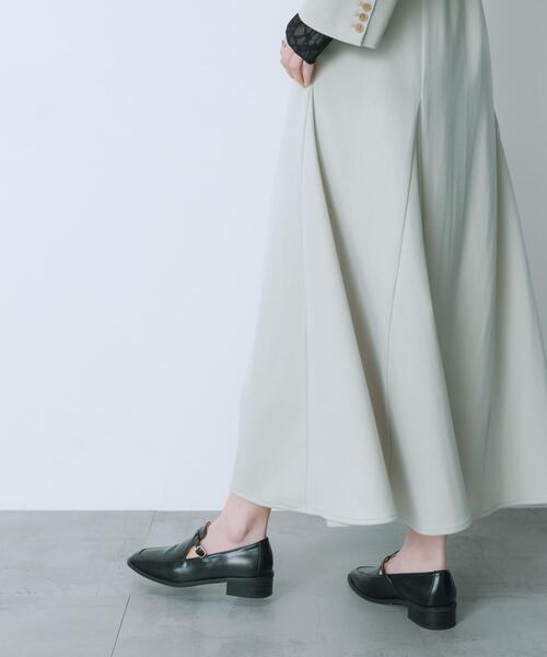 HEYUMM（ヘユム）の「ハイウエストセミフレアスカート（スカート・レディース・チャコールグレー/ベージュ/アイボリー・MEDIUM/SMALL）」の16枚目の写真