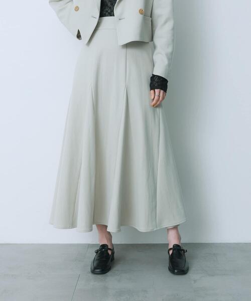 HEYUMM（ヘユム）の「ハイウエストセミフレアスカート（スカート・レディース・チャコールグレー/ベージュ/アイボリー・MEDIUM/SMALL）」の14枚目の写真
