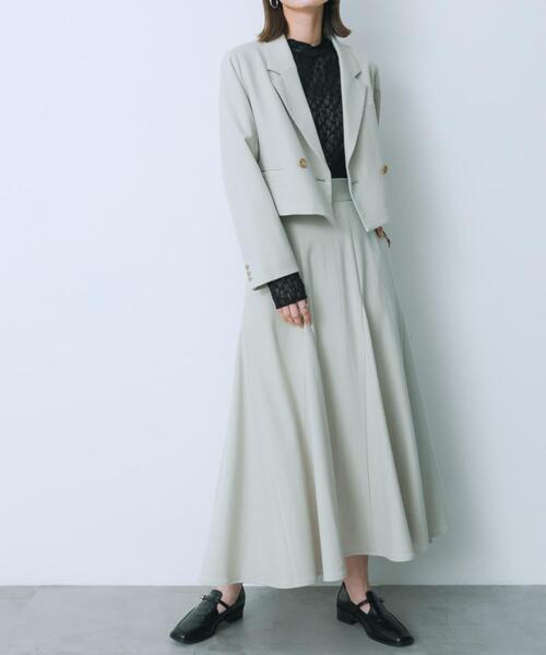 HEYUMM（ヘユム）の「ハイウエストセミフレアスカート（スカート・レディース・チャコールグレー/ベージュ/アイボリー・MEDIUM/SMALL）」の10枚目の写真