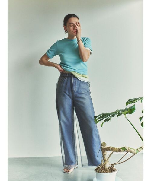 Ungrid（アングリッド）の「シアーフィットTee（Tシャツ/カットソー・レディース・ブルー/グリーン/オレンジ/オフホワイト・FREE）」の6枚目の写真