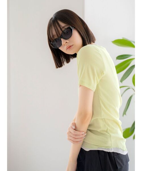 Ungrid（アングリッド）の「シアーフィットTee（Tシャツ/カットソー・レディース・ブルー/グリーン/オレンジ/オフホワイト・FREE）」の8枚目の写真