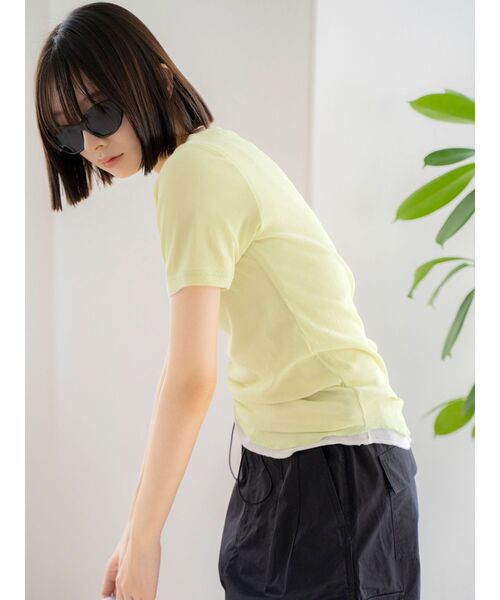 Ungrid（アングリッド）の「シアーフィットTee（Tシャツ/カットソー・レディース・ブルー/グリーン/オレンジ/オフホワイト・FREE）」の9枚目の写真