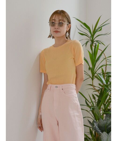 Ungrid（アングリッド）の「シアーフィットTee（Tシャツ/カットソー・レディース・ブルー/グリーン/オレンジ/オフホワイト・FREE）」の16枚目の写真