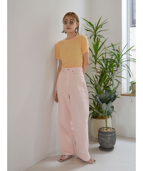 Ungrid（アングリッド）の「シアーフィットTee（Tシャツ/カットソー・レディース・ブルー/グリーン/オレンジ/オフホワイト・FREE）」の19枚目の写真