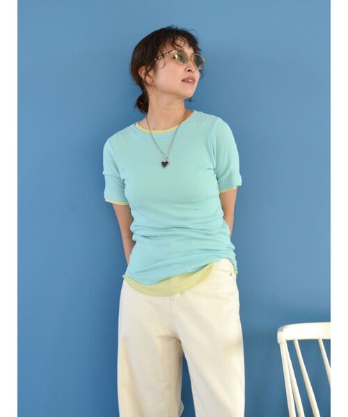 Ungrid（アングリッド）の「シアーフィットTee（Tシャツ/カットソー・レディース・ブルー/グリーン/オレンジ/オフホワイト・FREE）」の21枚目の写真