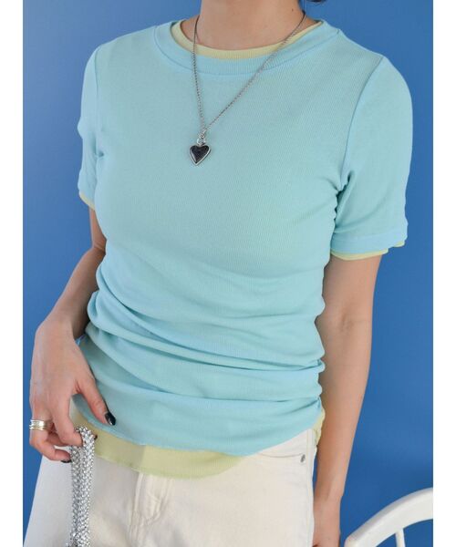 Ungrid（アングリッド）の「シアーフィットTee（Tシャツ/カットソー・レディース・ブルー/グリーン/オレンジ/オフホワイト・FREE）」の22枚目の写真