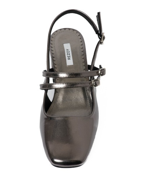 R&E（アールアンドイー）の「【REZOY】Wベルトバックストラップスクエアトゥパンプス（パンプス・レディース・アイボリー/ブラック/シルバー/Black/シルバー系・22.5cm/23cm/23.5cm/24cm/24.5cm/22cm）」の15枚目の写真