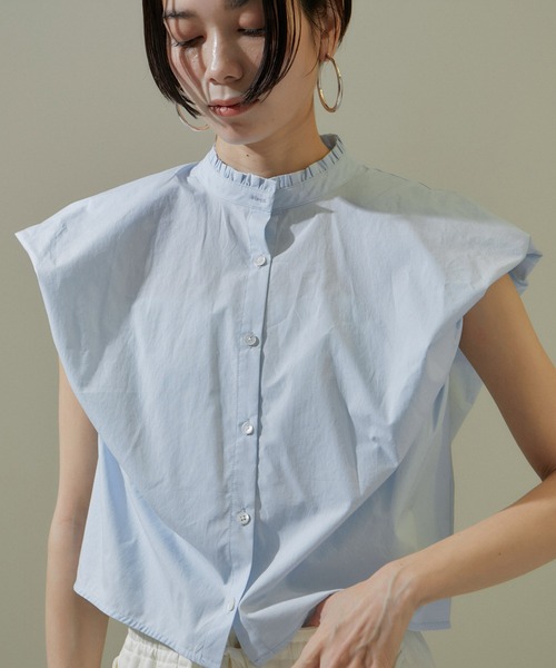 SALON adam et rope'(サロン アダム エ ロペ)の「【WEB限定】パフスリーブコンパクトブラウス/フリルカラー/24SS(シャツ/ブラウス・レディース・ホワイト/ブラック/サックスブルー・FREE)」の17枚目の写真