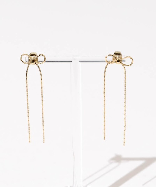 flower（フラワー）の「チェーンリボンピアス（ピアス（片耳用）・レディース・シルバー/ゴールド・FREE）」の5枚目の写真