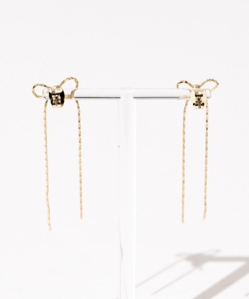 flower（フラワー）の「チェーンリボンピアス（ピアス（片耳用）・レディース・シルバー/ゴールド・FREE）」の7枚目の写真