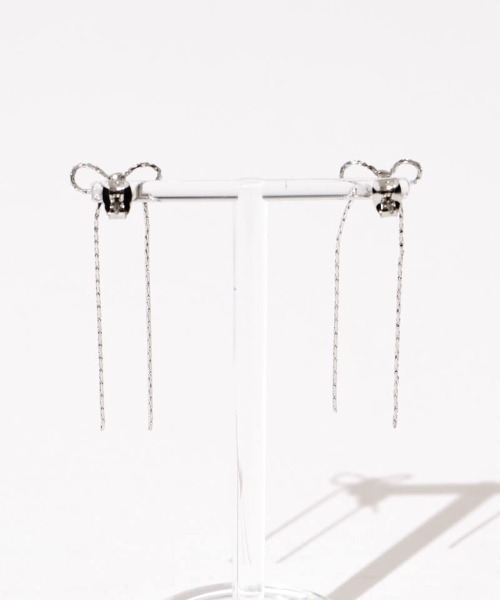 flower（フラワー）の「チェーンリボンピアス（ピアス（片耳用）・レディース・シルバー/ゴールド・FREE）」の10枚目の写真