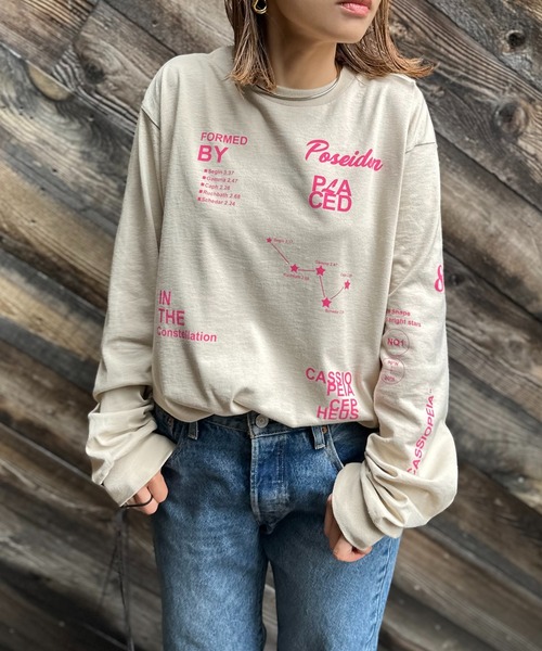 mi via loca（ミヴィアロカ）の「GILDAN カシオペアロゴロンT 【PT NO. MVL029 ※2A】（Tシャツ/カットソー・レディース・ピンク/ブラック/オフホワイト/ベージュ・X-LARGE/MEDIUM）」の3枚目の写真