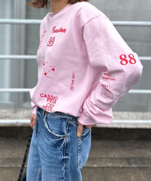 mi via loca（ミヴィアロカ）の「GILDAN カシオペアロゴロンT 【PT NO. MVL029 ※2A】（Tシャツ/カットソー・レディース・ピンク/ブラック/オフホワイト/ベージュ・X-LARGE/MEDIUM）」の4枚目の写真