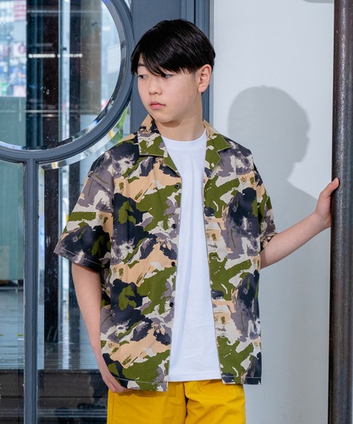 GLAZOS（グラソス）の「【大人向けサイズあり】【セットアップ対応】タイプライター・開襟シャツ（シャツ/ブラウス・キッズ・ベージュ/ネイビー/カーキ/マルチ・140cm/150cm/160cm/170cm）」の4枚目の写真