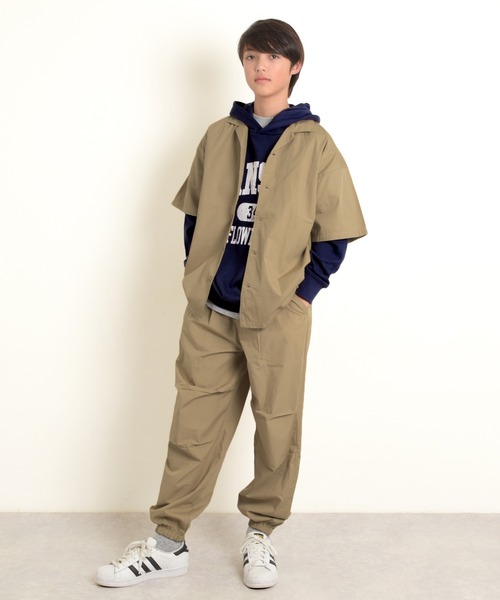 GLAZOS（グラソス）の「【大人向けサイズあり】【セットアップ対応】タイプライター・開襟シャツ（シャツ/ブラウス・キッズ・ベージュ/ネイビー/カーキ/マルチ・140cm/150cm/160cm/170cm）」の16枚目の写真