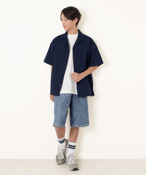 GLAZOS（グラソス）の「【大人向けサイズあり】【セットアップ対応】タイプライター・開襟シャツ（シャツ/ブラウス・キッズ・ベージュ/ネイビー/カーキ/マルチ・140cm/150cm/160cm/170cm）」の17枚目の写真