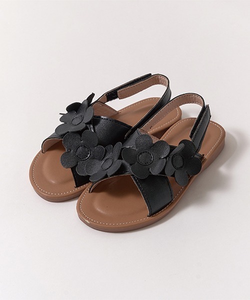 Lycee mine（リセマイン）の「カッティングフラワーサンダル（サンダル・キッズ・ピンク/アイボリー/ブラック・18cm/19cm/17cm/20cm/16cm）」の5枚目の写真
