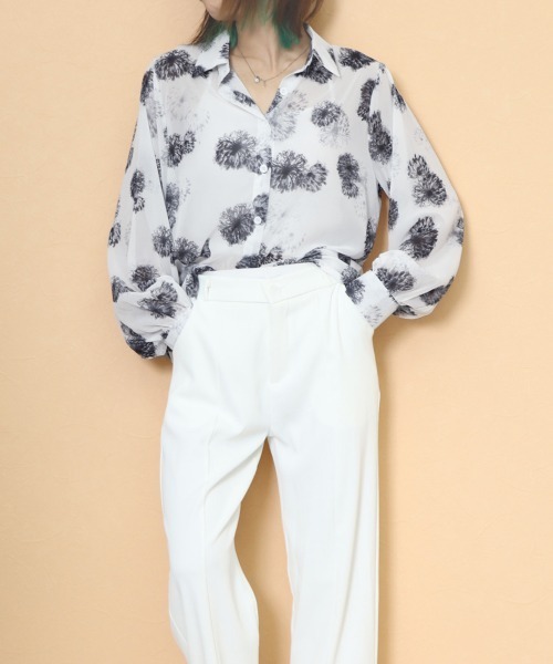 Miniministore（ミニミニストア）の「シャツブラウス 花柄 シアーブラウス長袖（シャツ/ブラウス・レディース・F/C/D/E/A/B・FREE）」の16枚目の写真