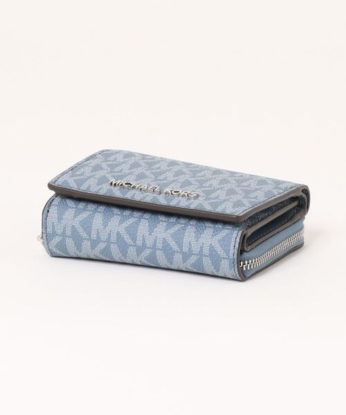 MICHAEL KORS(マイケルコース)の「JET SET TRAVEL ミッド ジップウォレット スモール - MKシグネチャー(財布・レディース・ブルー系・FREE)」の7枚目の写真