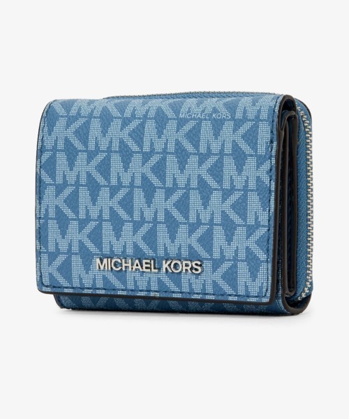 MICHAEL KORS(マイケルコース)の「JET SET TRAVEL ミッド ジップウォレット スモール - MKシグネチャー(財布・レディース・ブルー系・FREE)」の6枚目の写真