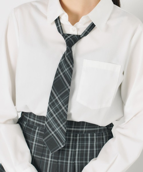 WEGO（ウィゴー）の「WEGO/チェックスクールネクタイ（ネクタイ・レディース・ブルー系その他3/ブラック系その他2/ホワイト系その他2/レッド系その他3/グレー系その他2/ブルー系その他2/その他1/レッド系その他2/ブラック系その他3・FREE）」の3枚目の写真