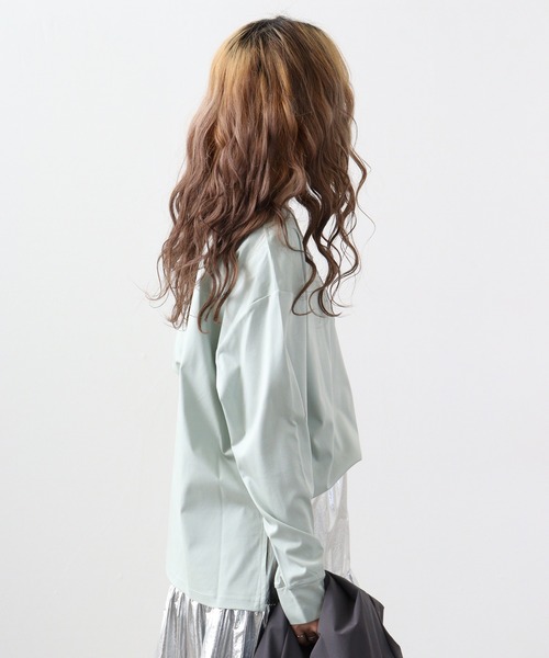 EGLANTINE(エグランティーヌ)の「Eglantine 刺繍ロゴカットソー(Tシャツ/カットソー・レディース・オフホワイト/エメラルド/ブラック・40)」の14枚目の写真