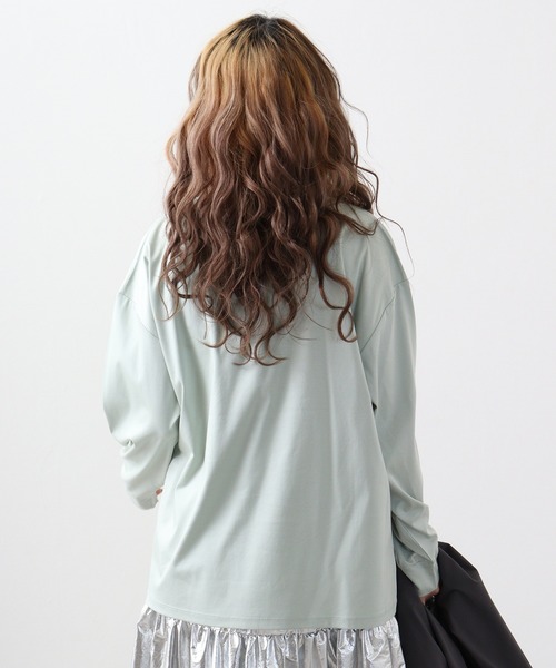 EGLANTINE(エグランティーヌ)の「Eglantine 刺繍ロゴカットソー(Tシャツ/カットソー・レディース・オフホワイト/エメラルド/ブラック・40)」の15枚目の写真