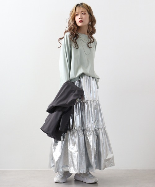 EGLANTINE(エグランティーヌ)の「Eglantine 刺繍ロゴカットソー(Tシャツ/カットソー・レディース・オフホワイト/エメラルド/ブラック・40)」の16枚目の写真