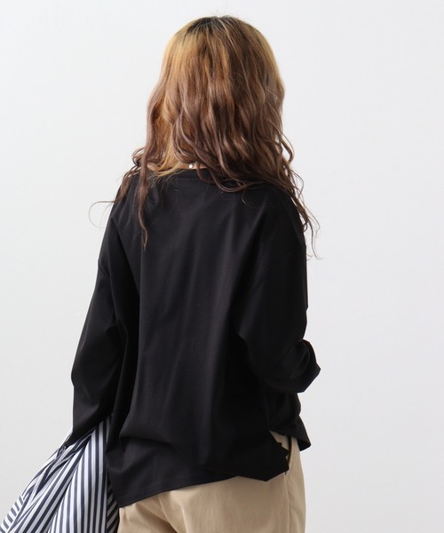 EGLANTINE(エグランティーヌ)の「Eglantine 刺繍ロゴカットソー(Tシャツ/カットソー・レディース・オフホワイト/エメラルド/ブラック・40)」の22枚目の写真